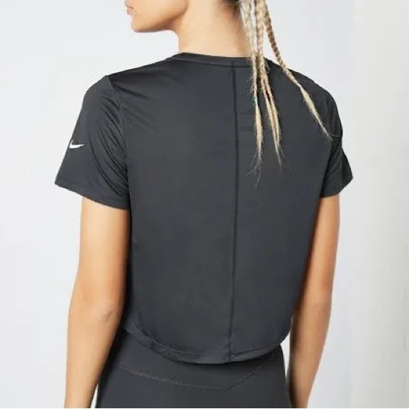 NIKE TRAINING/ CROP TOP DRI-FIT / BLACK-RED / SIZE S - Picture 4 of 12